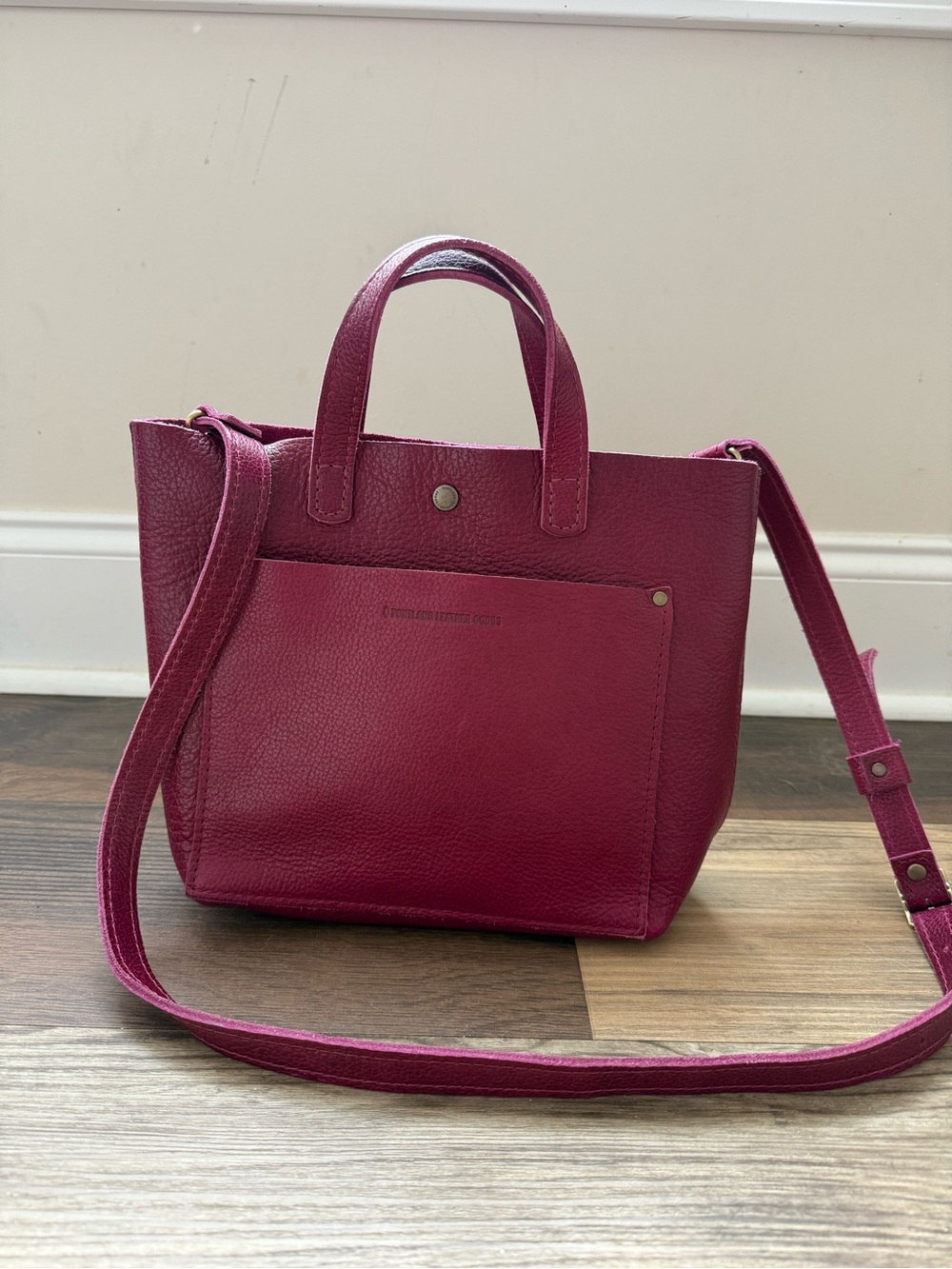 Portland Leather mini crossbody in orchid